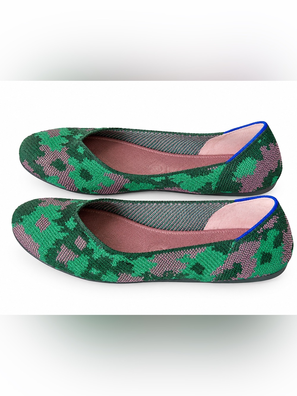Rothy’s The Flat Green Botanicamo Round Toe Flats Size 9